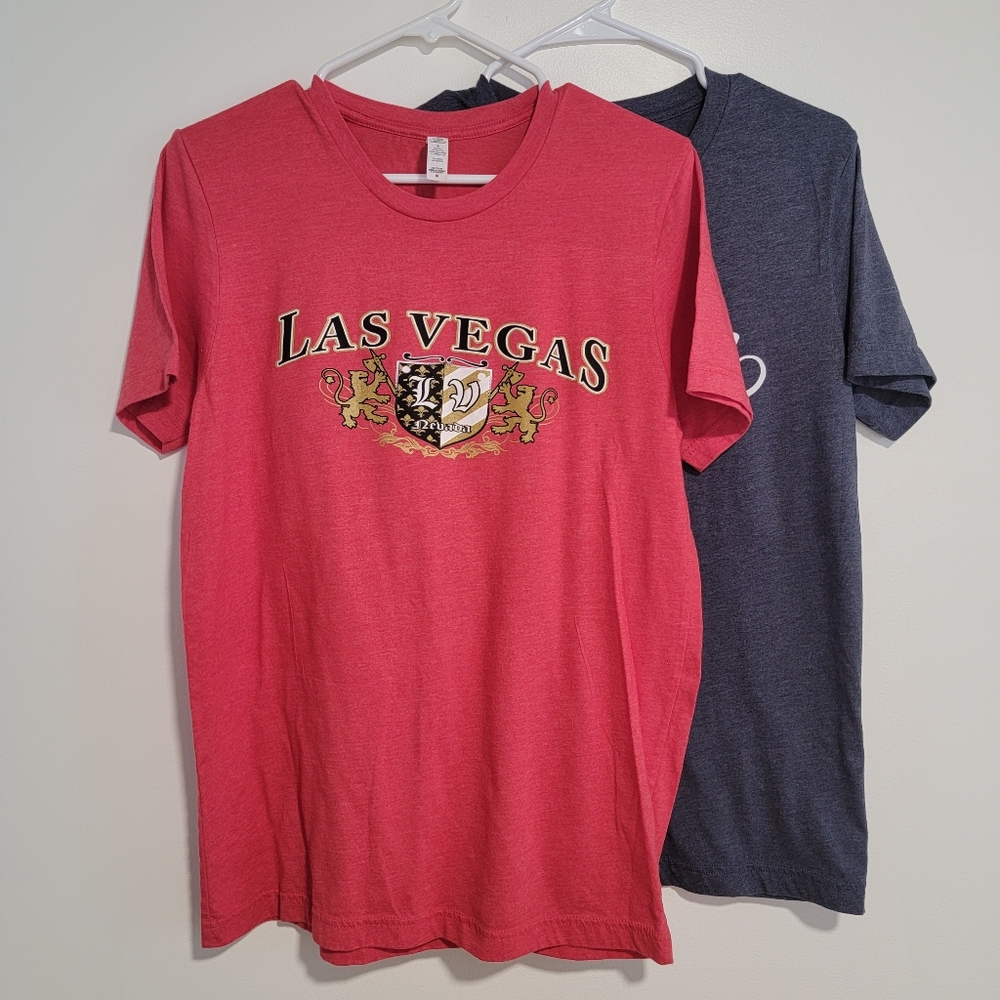 Bundle of 2 Las Vegas Men's T-Shirts Men Medium Sin City Red Blue - Picture 2 of 2